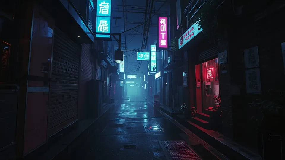 Cyberpunk alleyway